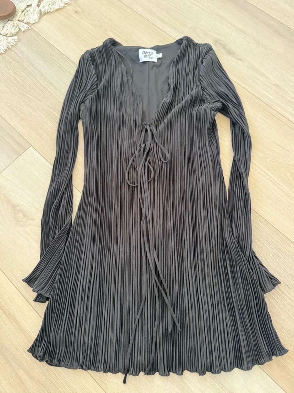 Princess Polly Black Pleated Mini Dress